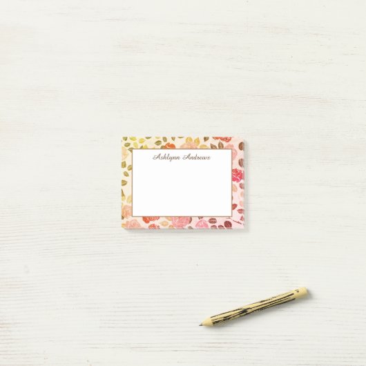 Floral Herfst Post-it® Notes (Op bureau)