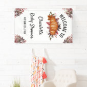 Floral & Herfst Pumpkin Baby shower Welkom Spandoek (Insitu)