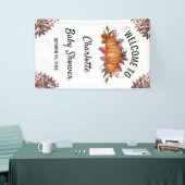 Floral & Herfst Pumpkin Baby shower Welkom Spandoek (Beurs)