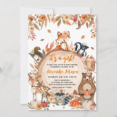 Floral Herfst Pumpkin Woodland Baby shower Kaart (Voorkant)