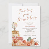 Floral Herfst Reizen van Miss Mrs Vrijgezellenfees Kaart (Voorkant)