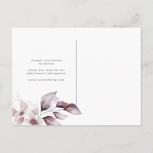 floral herfst save the date post briefkaart (Achterkant)