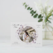 floral herfst save the date post briefkaart (Staand voorkant)