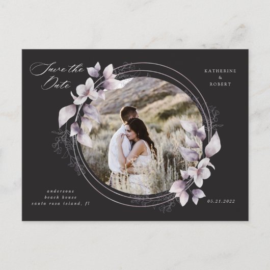 floral herfst save the date post briefkaart (Voorkant)