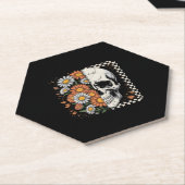 Floral Herfst Skeleton Boho Halloween Kartonnen Onderzetters (Schuin)