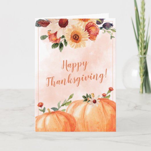 Floral Herfst Thanksgiving Kaart (Voorkant)