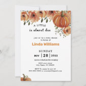 Floral Herfst Theme | Little Pumpkin-Baby shower Kaart (Voorkant)