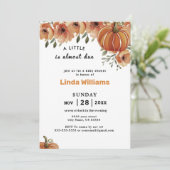 Floral Herfst Theme | Little Pumpkin-Baby shower Kaart (Staand voorkant)