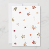 Floral Herfst Woodland Baby shower Kaart (Achterkant)