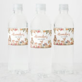 Floral Herfst Woodland Baby shower Waterfles Etiket (Flessen)