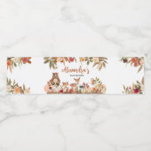 Floral Herfst Woodland Baby shower Waterfles Etiket (Enkel label)