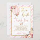 Floral Hete Luchtballon Baby shower Dank u Kaarten (Voorkant)