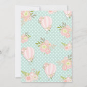 Floral Hete Luchtballon Baby shower Uitnodiging Me (Achterkant)