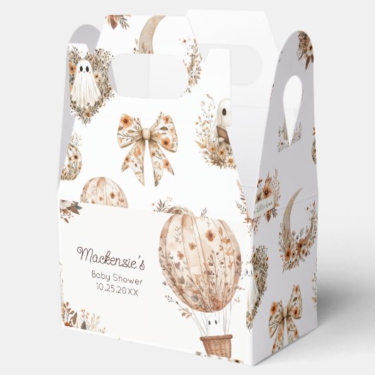 Floral heteluchtballon Baby shower Bedankdoosjes (Geopend)