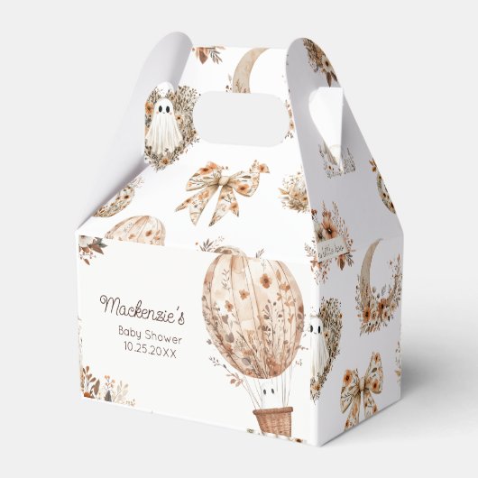 Floral heteluchtballon Baby shower Bedankdoosjes (Voorkant Zijde)