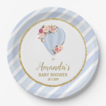 Floral heteluchtballon Baby shower Blue Boy