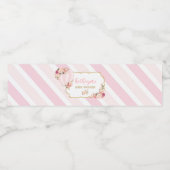 Floral heteluchtballon Baby shower Waterfles Etiket (Enkel label)