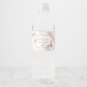 Floral heteluchtballon Baby shower Waterfles Etiket (Voorkant)