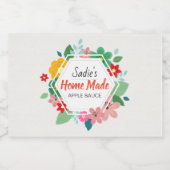 Floral Hexagon Apple Sauce Voedselcontainer Etiket (Enkel label)