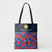 Floral Hibiscus Print Custom Pickleball Paddle Tote Bag (Voorkant)