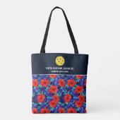 Floral Hibiscus Print Custom Pickleball Paddle Tote Bag (Achterkant)