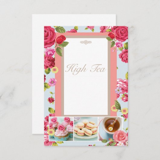 Floral High Tea Kaart (Voorkant / Achterkant)