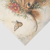 Floral Highland Cow With Wildflowers Decoupage Tissuepapier (Detail)