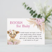 Floral Highland Koe Baby shower Boeken voor Baby Informatiekaartje (Staand voorkant)