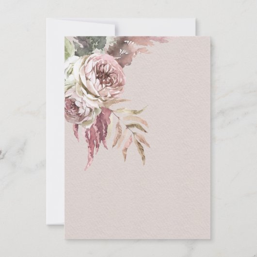 Floral Highland Koe Baby shower Kaart (Achterkant)