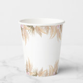 Floral Highland Koe Baby shower Papieren Bekers (Achterkant)