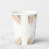 Floral Highland Koe Baby shower Papieren Bekers (Rechts)