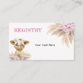 Floral Highland Koe Baby shower Registry Kaart (Voorkant)