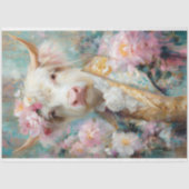 Floral Highland Koe in Barok Suit Decoupage Tissuepapier (Voorkant)