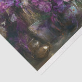 Floral Highland Koe op Paarse Chaise Decoupage Tissuepapier (Detail)