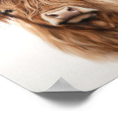 Floral Highland Koe Poster (Hoek)