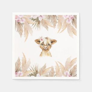 Floral Highland Koe servetten