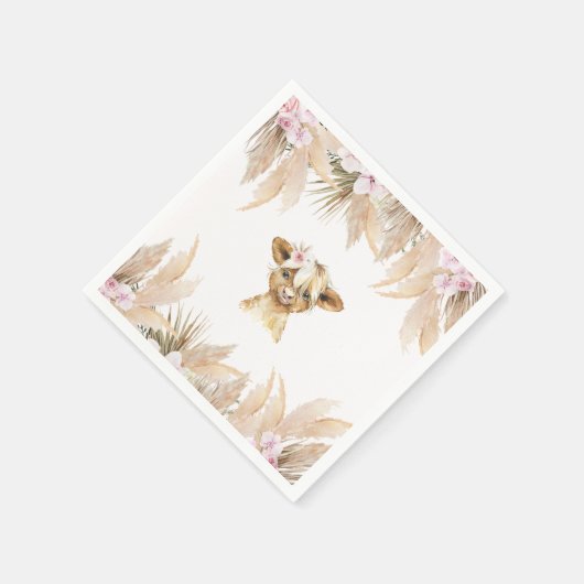 Floral Highland Koe servetten (Hoek)