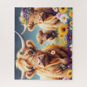 Floral Highland Koeien 16 x 20 Legpuzzel (Verticaal)