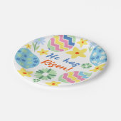 Floral hij is opgestaan papieren bordje (Gekanteld)