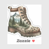 Floral Hiking Boot Vinyl Sticker | Die-Cut Sticker (Vel)