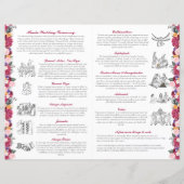 Floral Hindu Trouwceremonie Gevouwen Programma (Achterkant)