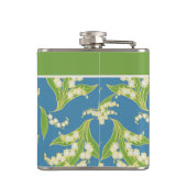  Floral Hip Flask: Lilies van de Valley Blue Heupfles (Achterkant)