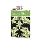  Floral Hip Flask: Lily of the Valley, Black Heupfles (Links)