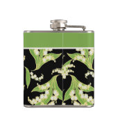  Floral Hip Flask: Lily of the Valley, Black Heupfles (Achterkant)