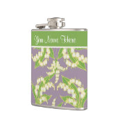  Floral Hip Flask: Lily of the Valley, Mauve Heupfles (Links)