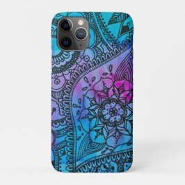 Floral Hippie Pattern - Blue by Megaflora Case-Mate iPhone Case