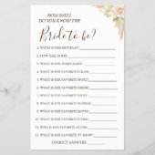 Floral Hoe goed ken je de bride game card? Flyer (Voorkant)