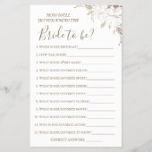 Floral Hoe goed ken je de bride game flyer? Flyer (Voorkant)