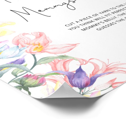 Floral Hoe groot is mama's buik spel Poster (Hoek)