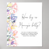 Floral Hoe groot is mama's buik spel Poster (Voorkant)